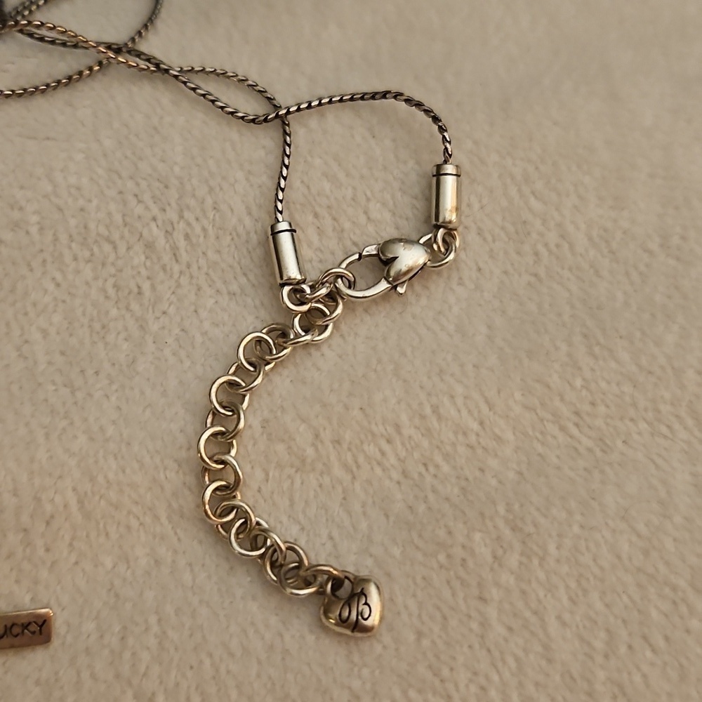 BRIGHTON Dainty Two-tone Lucky Fortune Cookie Pendant Necklace - Picture 5 of 6